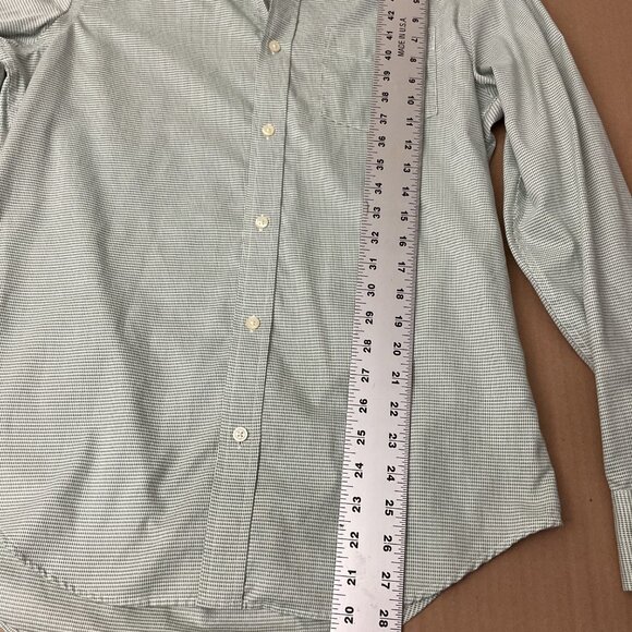 Banana Republic Non-Iron Slim Fit Button-Up Shirt Green Pattern Size Medium - Picture 6 of 7